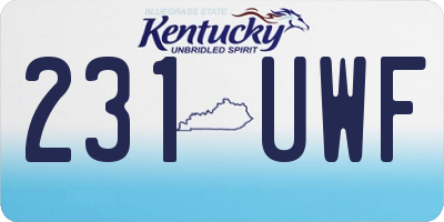 KY license plate 231UWF
