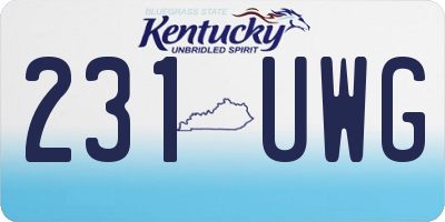 KY license plate 231UWG