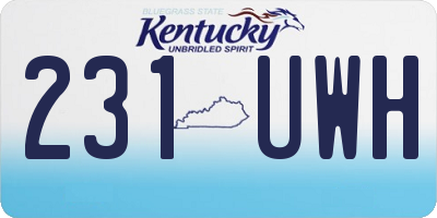 KY license plate 231UWH