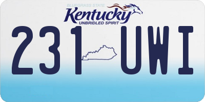 KY license plate 231UWI