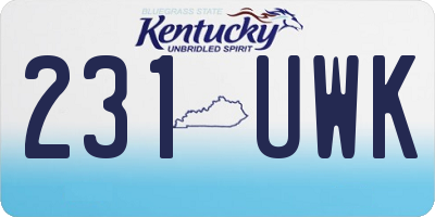 KY license plate 231UWK