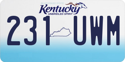 KY license plate 231UWM