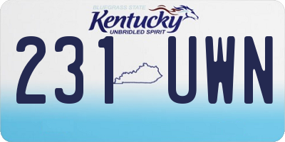 KY license plate 231UWN