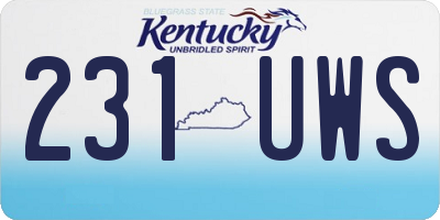 KY license plate 231UWS