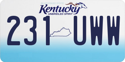 KY license plate 231UWW