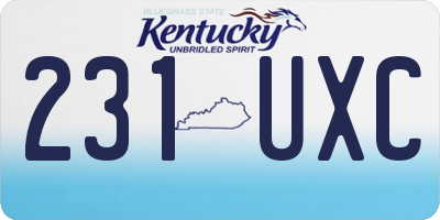 KY license plate 231UXC