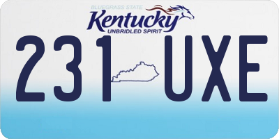 KY license plate 231UXE