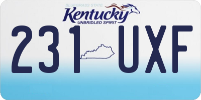KY license plate 231UXF