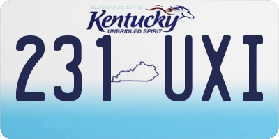 KY license plate 231UXI