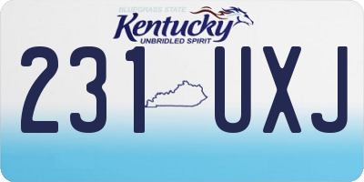 KY license plate 231UXJ