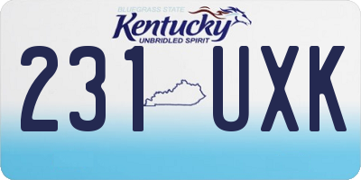 KY license plate 231UXK