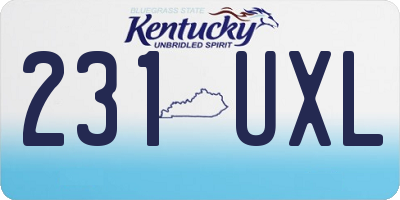 KY license plate 231UXL