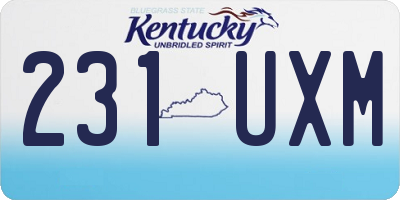 KY license plate 231UXM