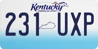 KY license plate 231UXP