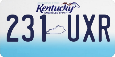 KY license plate 231UXR