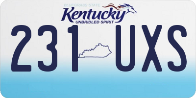 KY license plate 231UXS