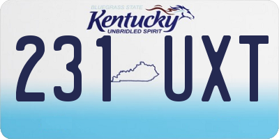 KY license plate 231UXT