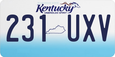 KY license plate 231UXV