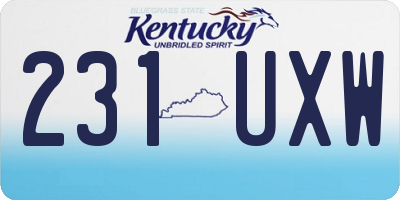 KY license plate 231UXW