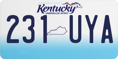 KY license plate 231UYA