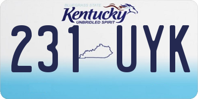 KY license plate 231UYK