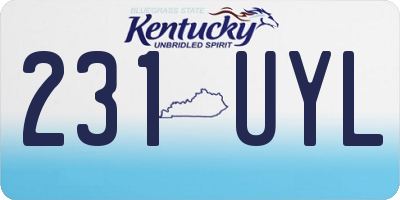 KY license plate 231UYL
