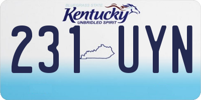 KY license plate 231UYN