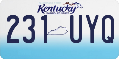 KY license plate 231UYQ