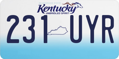 KY license plate 231UYR