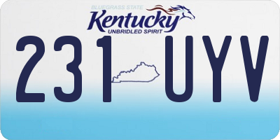 KY license plate 231UYV