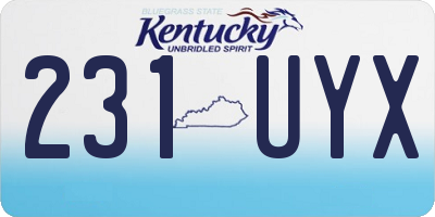 KY license plate 231UYX