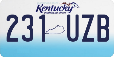 KY license plate 231UZB