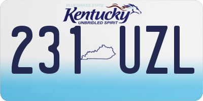 KY license plate 231UZL