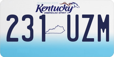 KY license plate 231UZM