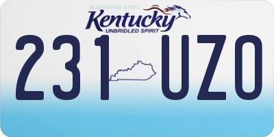 KY license plate 231UZO