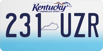 KY license plate 231UZR