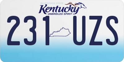 KY license plate 231UZS