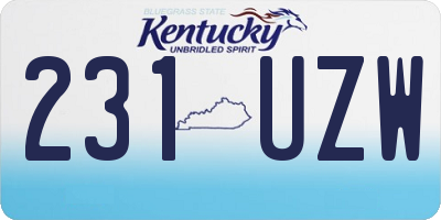 KY license plate 231UZW