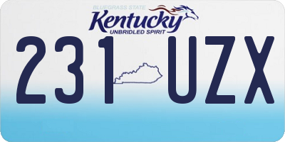 KY license plate 231UZX