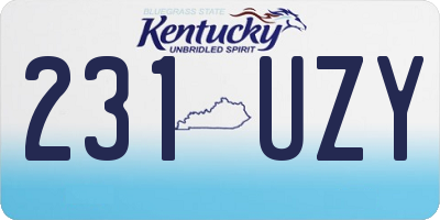 KY license plate 231UZY