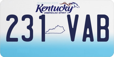 KY license plate 231VAB
