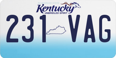 KY license plate 231VAG