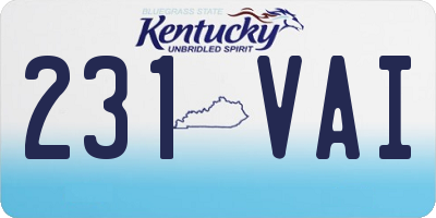 KY license plate 231VAI