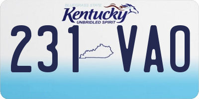 KY license plate 231VAO