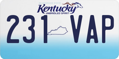 KY license plate 231VAP