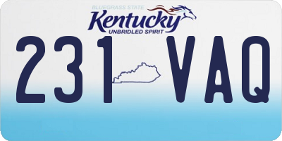 KY license plate 231VAQ