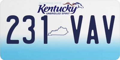 KY license plate 231VAV