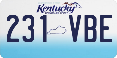 KY license plate 231VBE