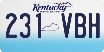 KY license plate 231VBH