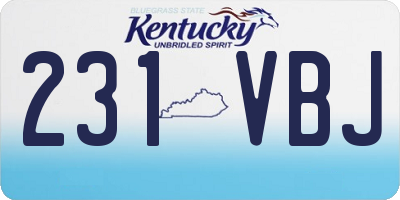 KY license plate 231VBJ